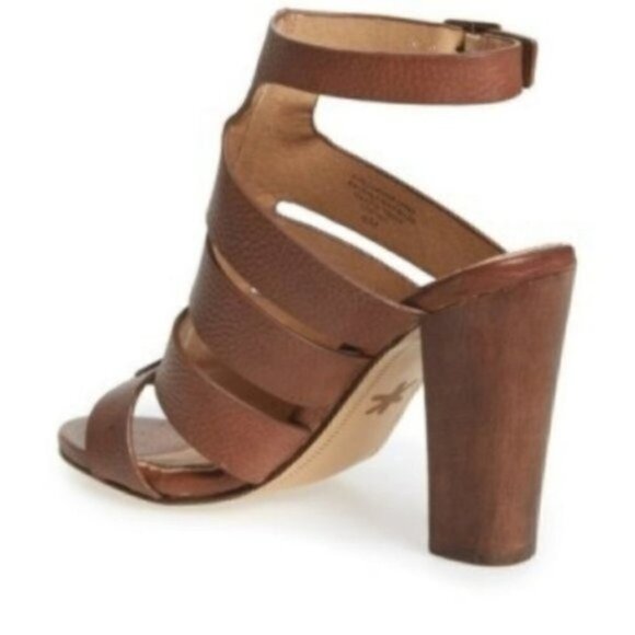 Splendid Block Heel Pebbled Leather Strap Sandals Women’s Comfort Style - Picture 2 of 4